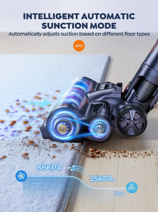 450W Brushless Motor & 38KPA Superior Suction VC70 Cordless Vacuum Cleaner