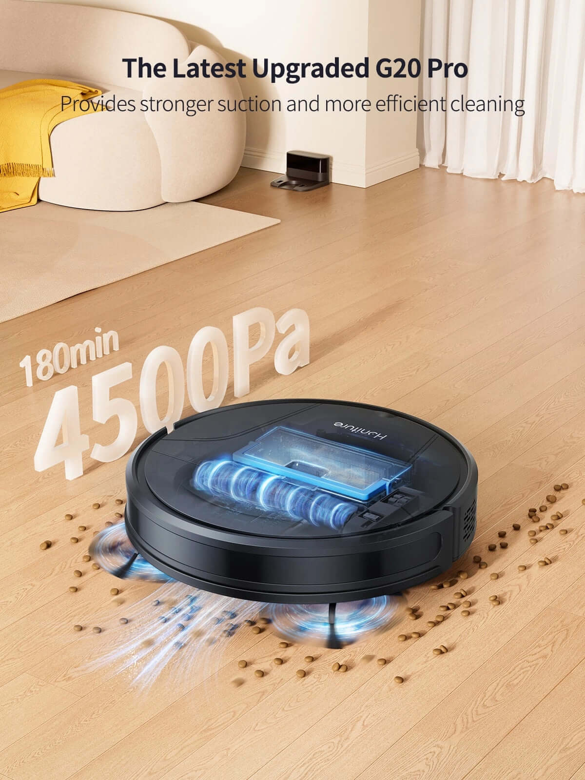 G20 Pro 4500Pa Cyclone Suction Enhanced Navigation and Obstacle Robot Vacuum